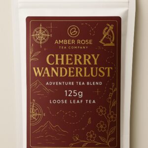Cherry Wanderlust - Rose & dark cherry black tea. 125g loose leaf/Approx. 33 cups